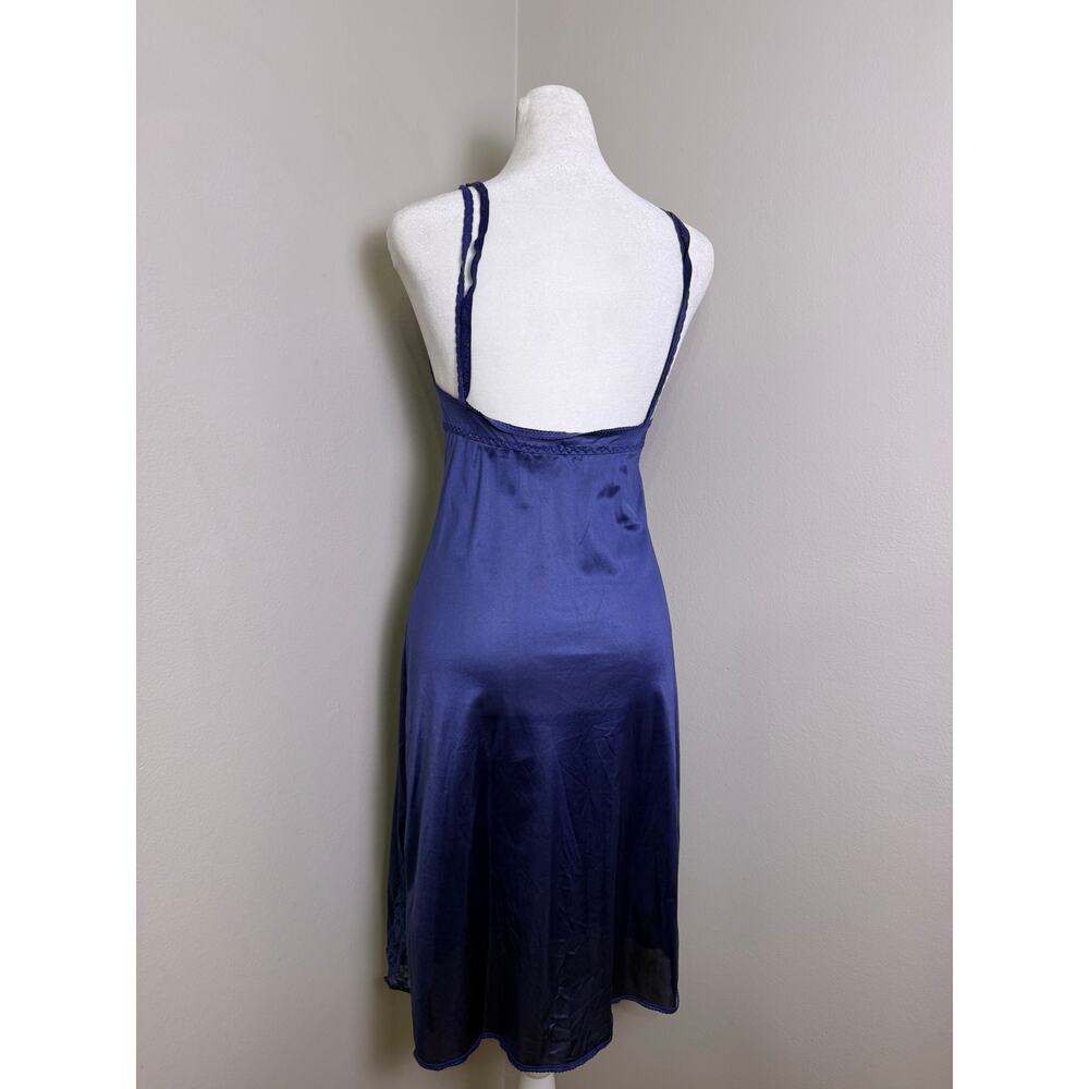 Vintage WARD Blue Lace Slip Dress | Size 32 | Sheer Nylon Nightgown - Picture 4 of 7
